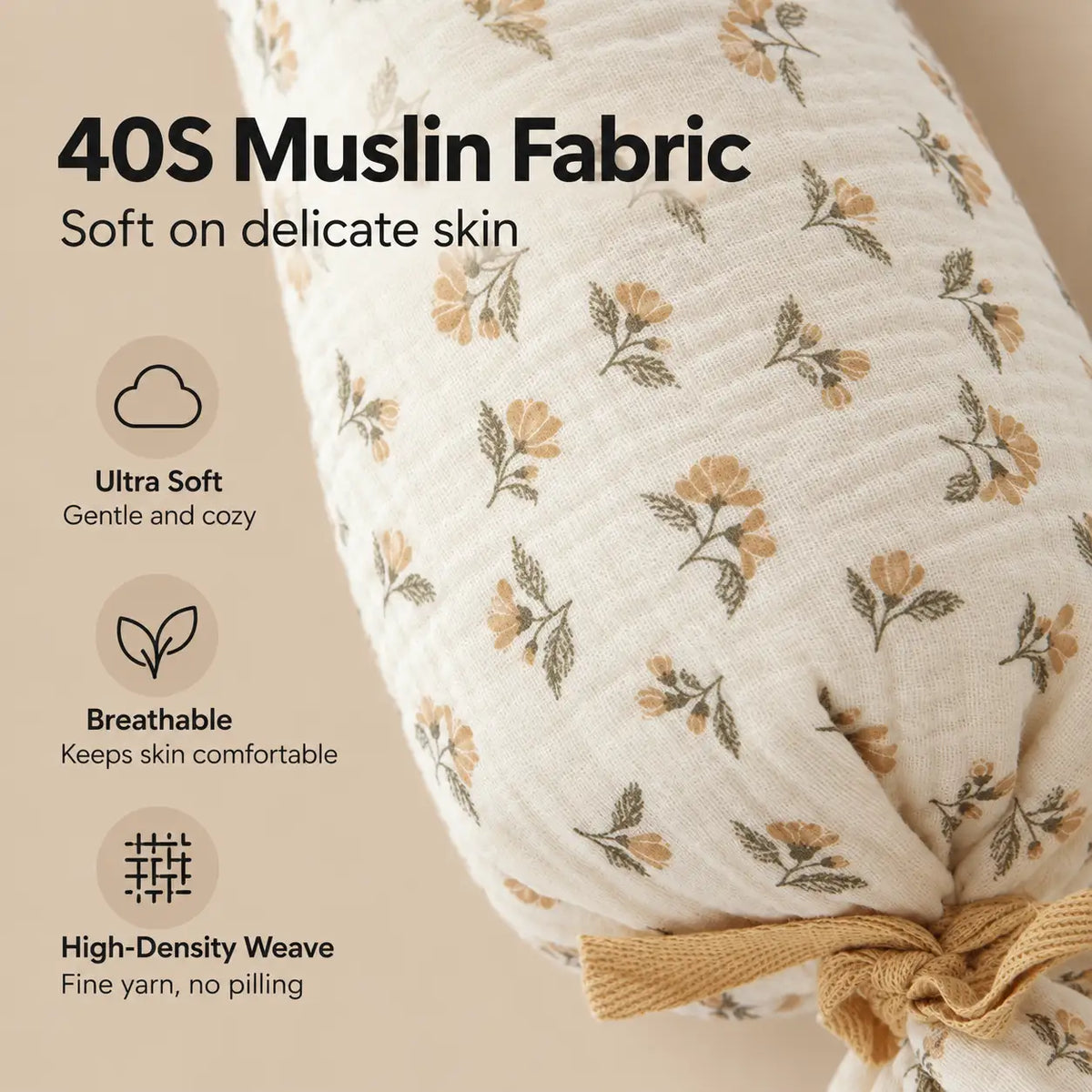 2-Pack Buckwheat Baby Bolster Pillows