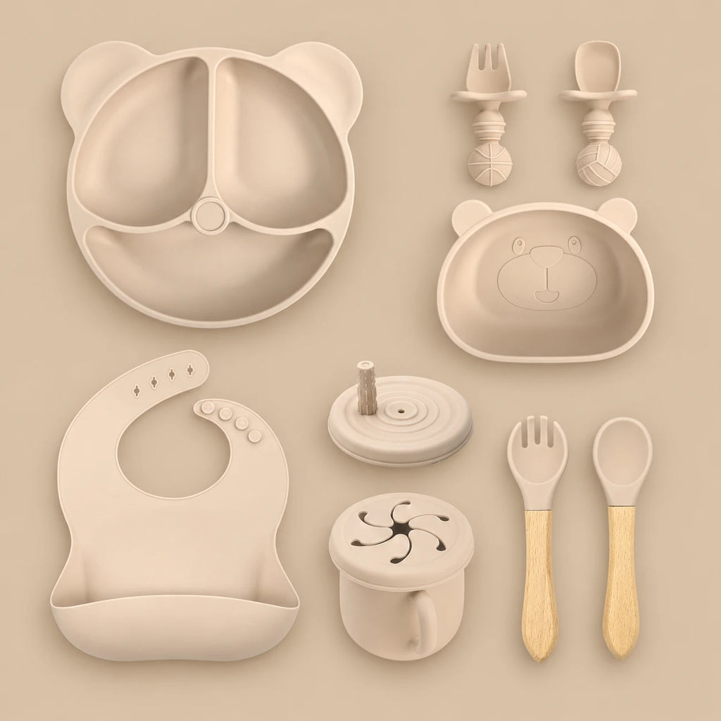 8-Piece Silicone Baby Feeding Set