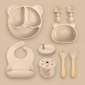8-Piece Silicone Baby Feeding Set