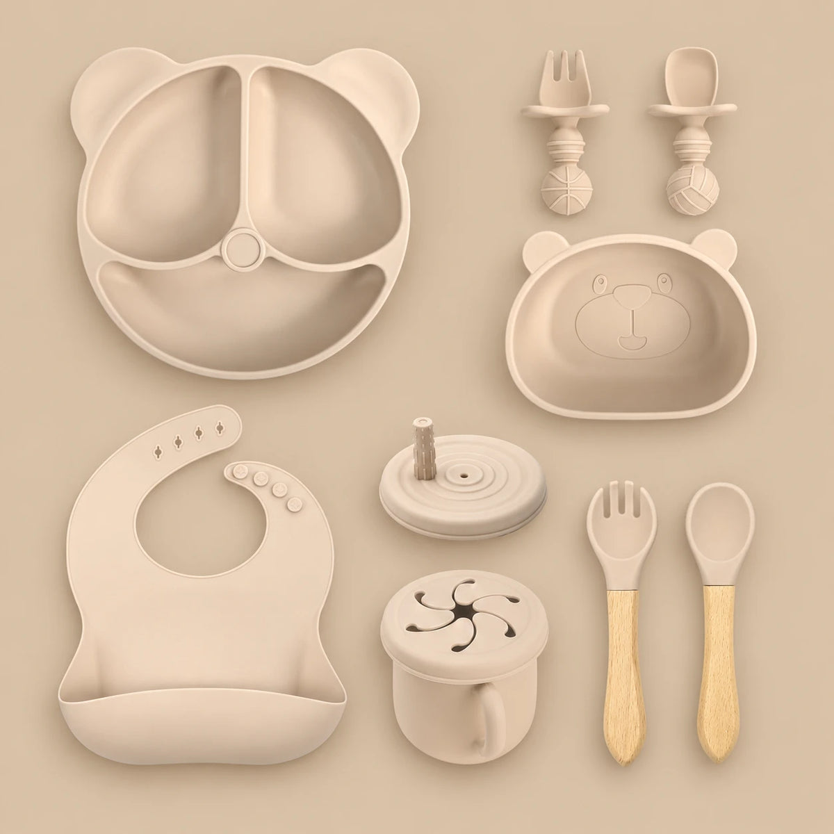 8-Piece Silicone Baby Feeding Set