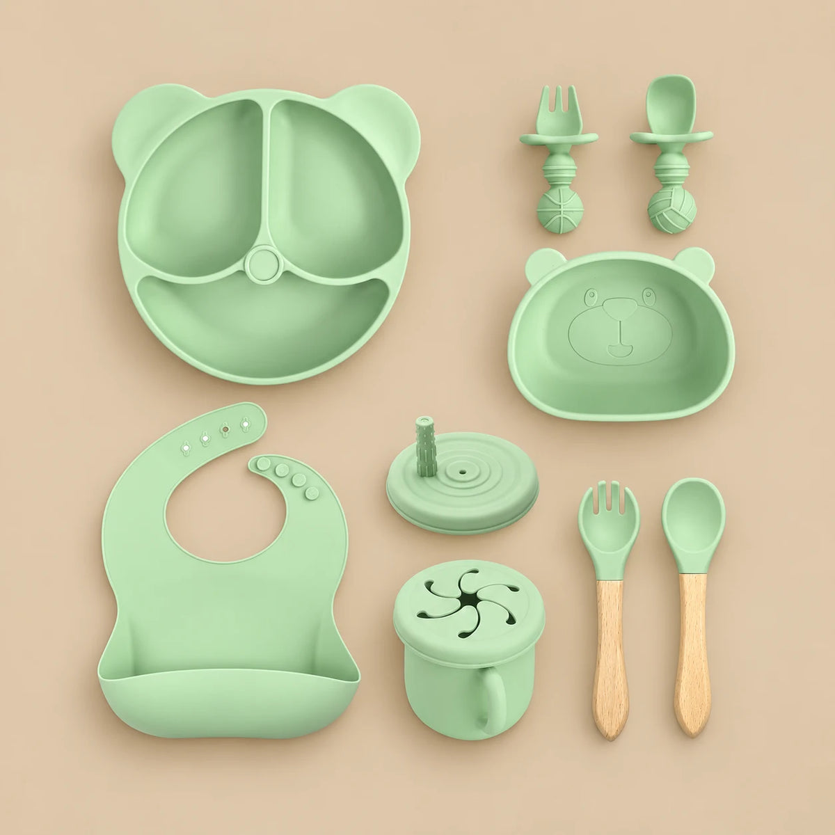 8-Piece Silicone Baby Feeding Set