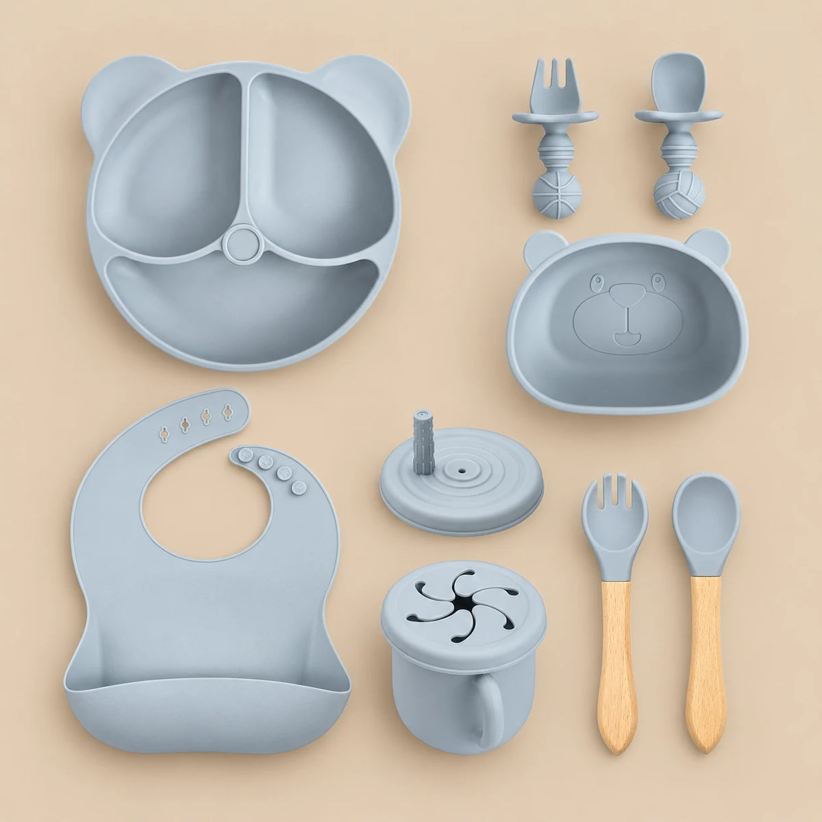 8-Piece Silicone Baby Feeding Set