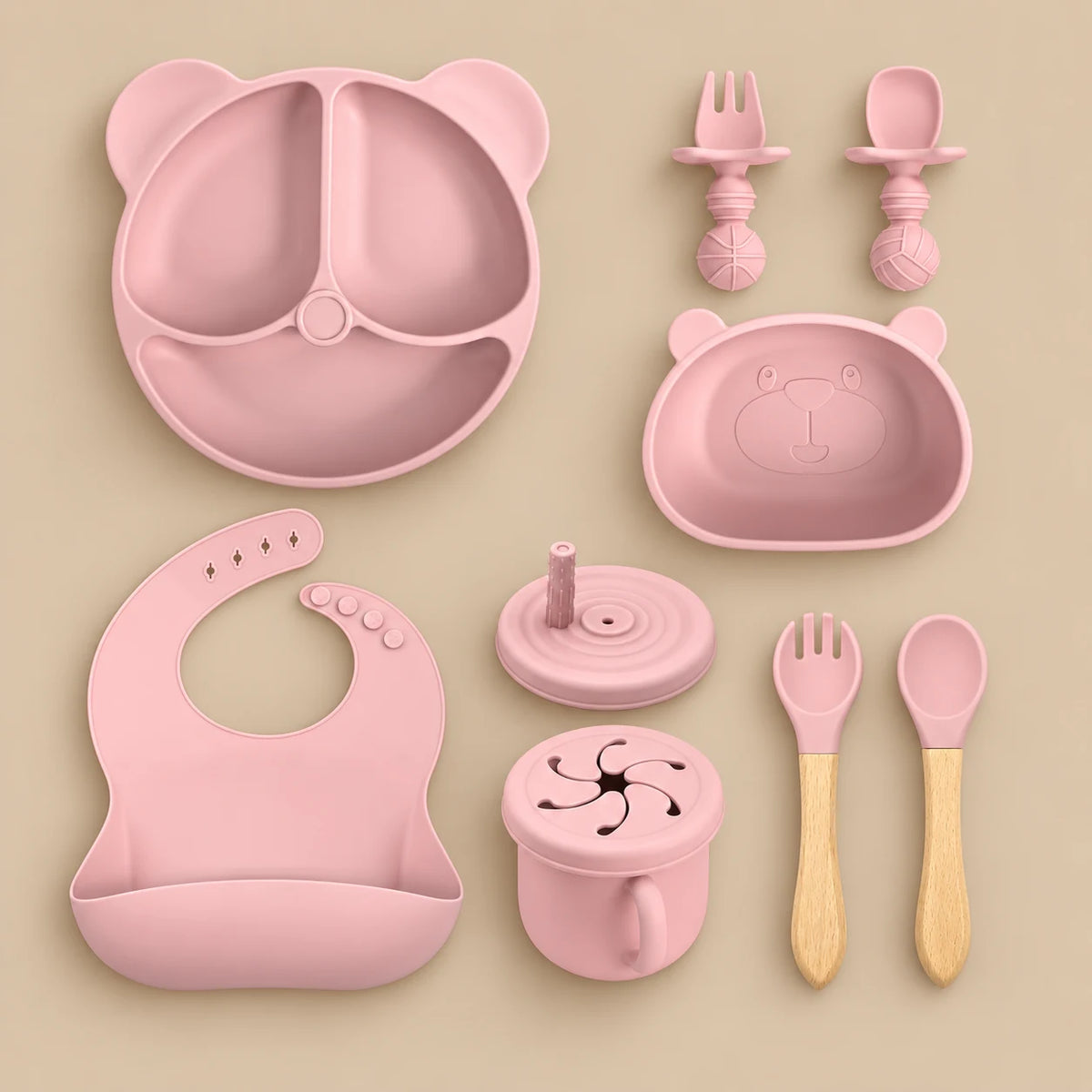8-Piece Silicone Baby Feeding Set