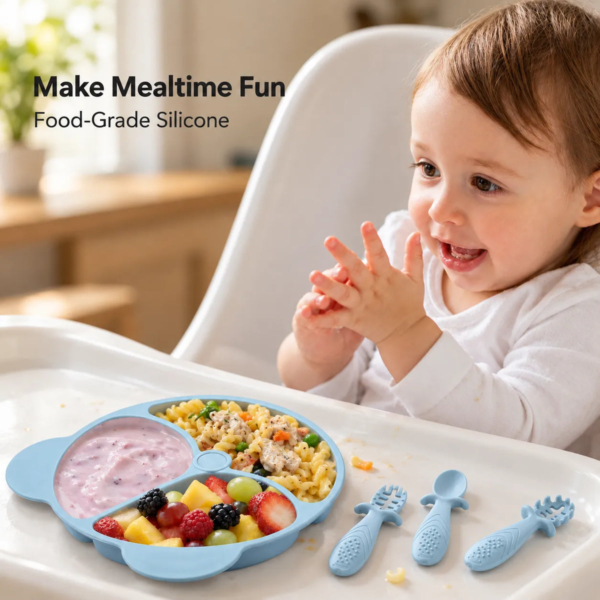 8-Piece Silicone Baby Feeding Set