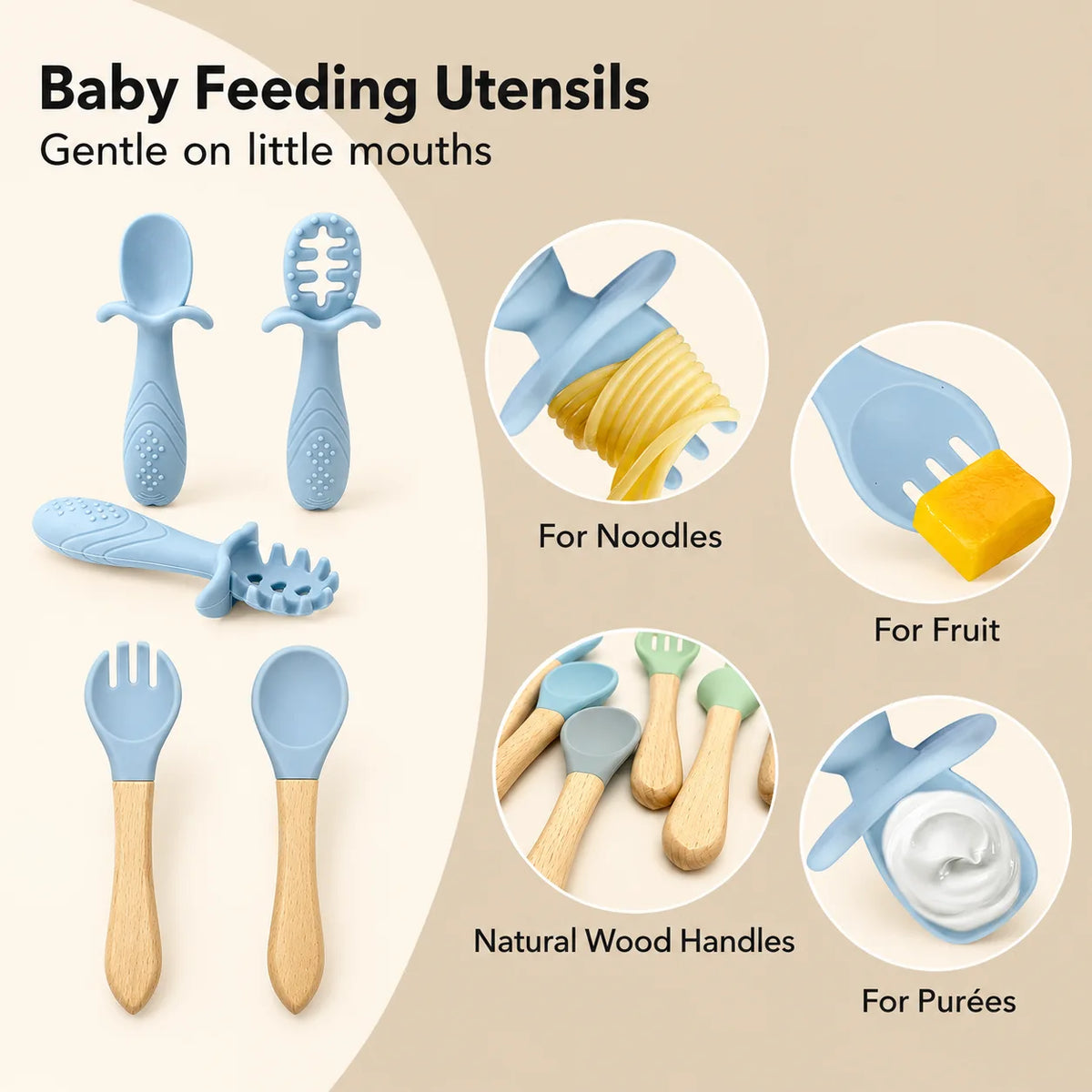 9-Piece Silicone Baby Feeding Set