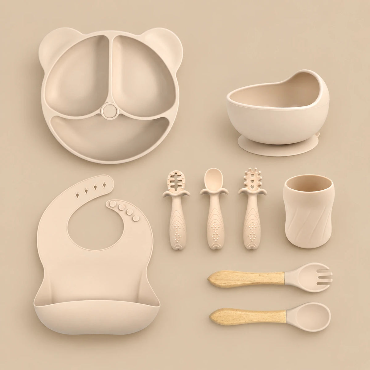 9-Piece Silicone Baby Feeding Set