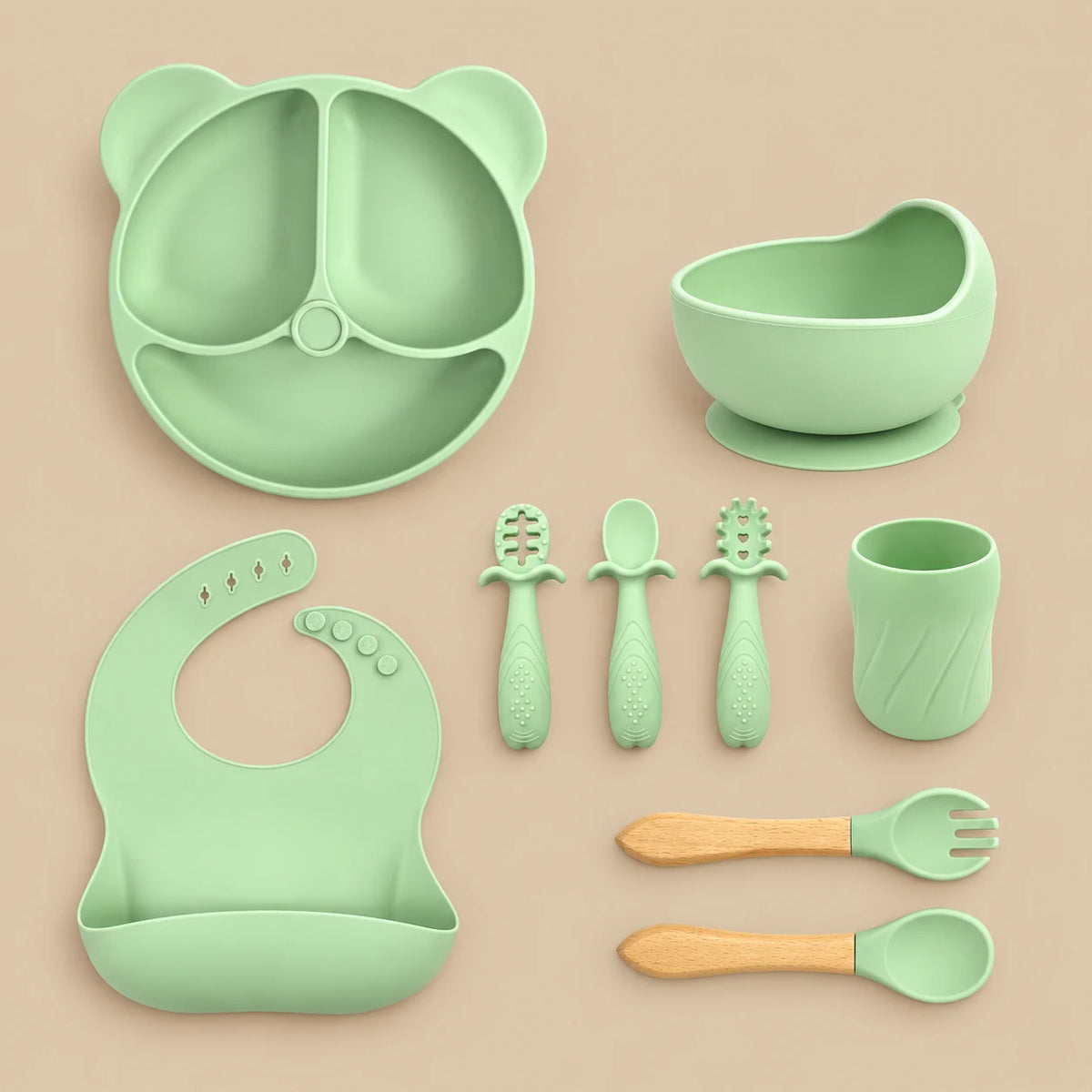 9-Piece Silicone Baby Feeding Set