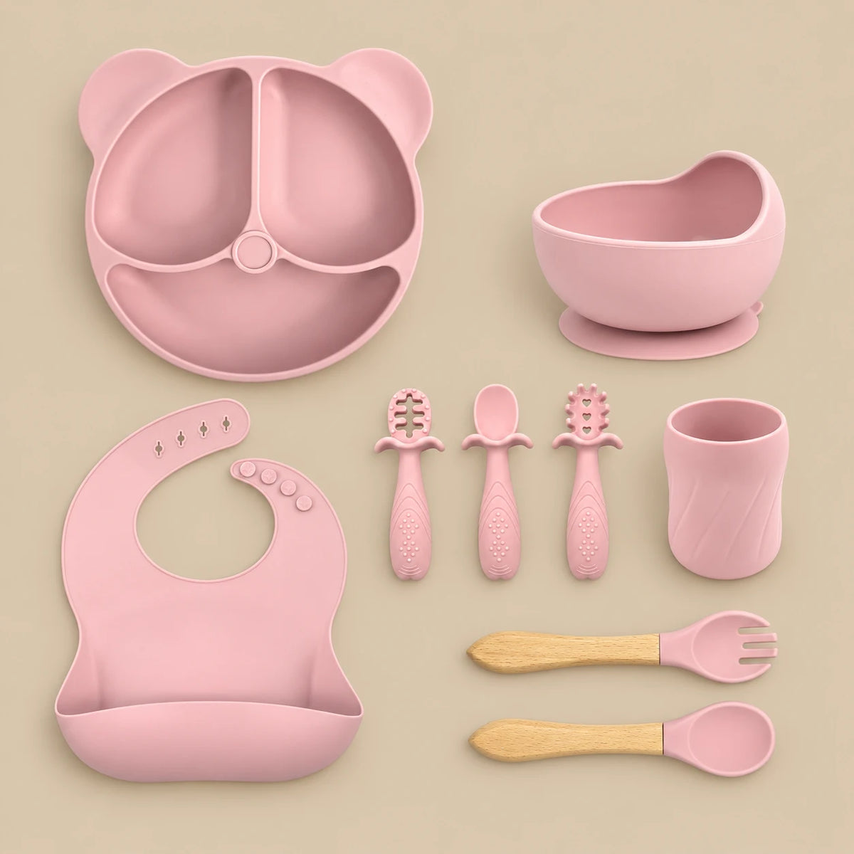9-Piece Silicone Baby Feeding Set