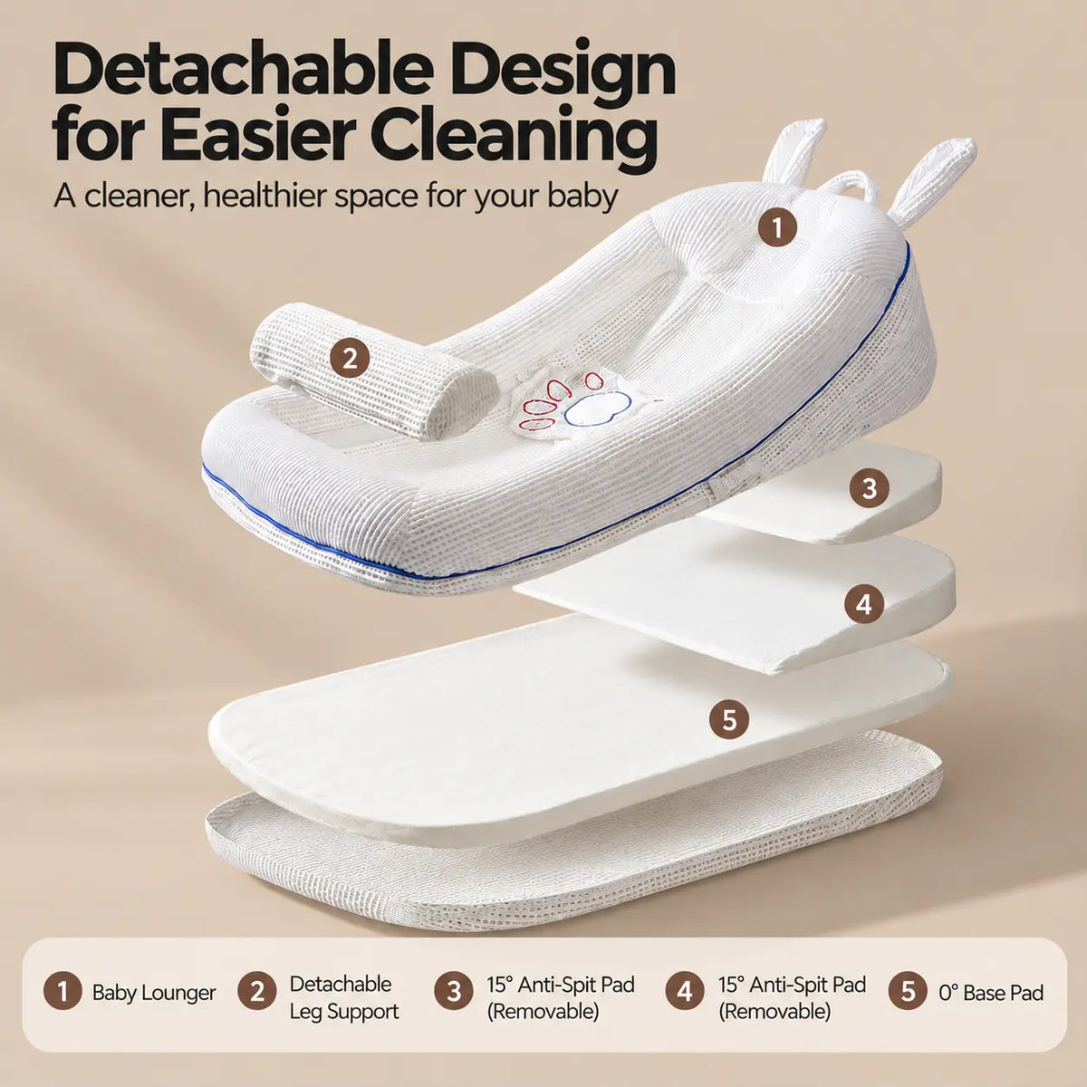 Adjustable Anti-Reflux Baby Lounger