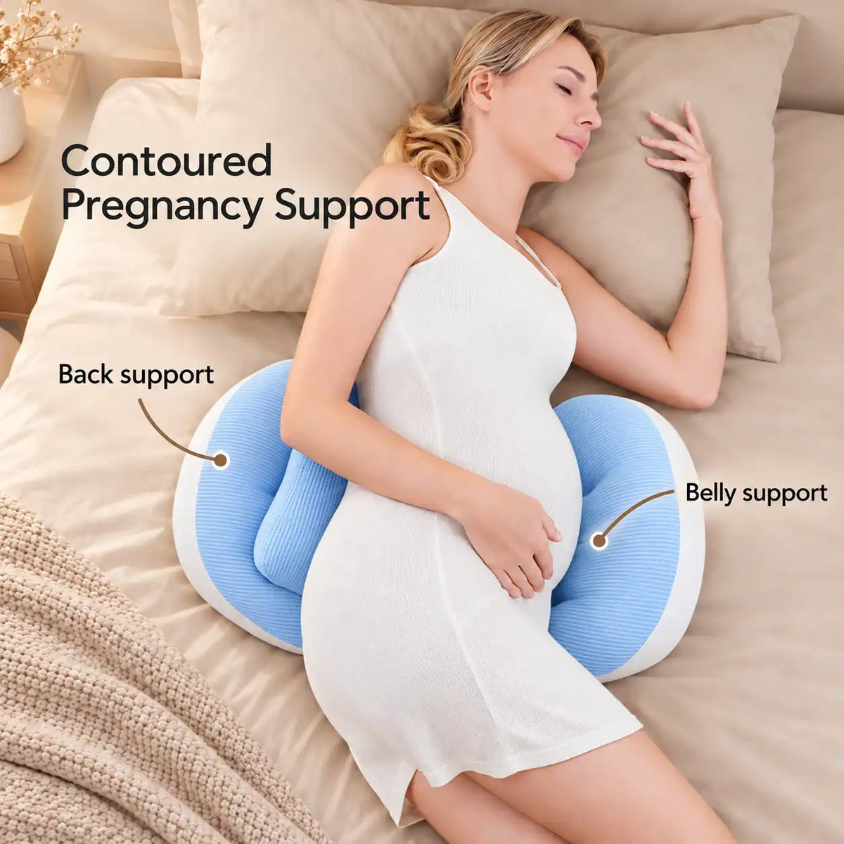 Adjustable Corduroy Pregnancy Support Pillow