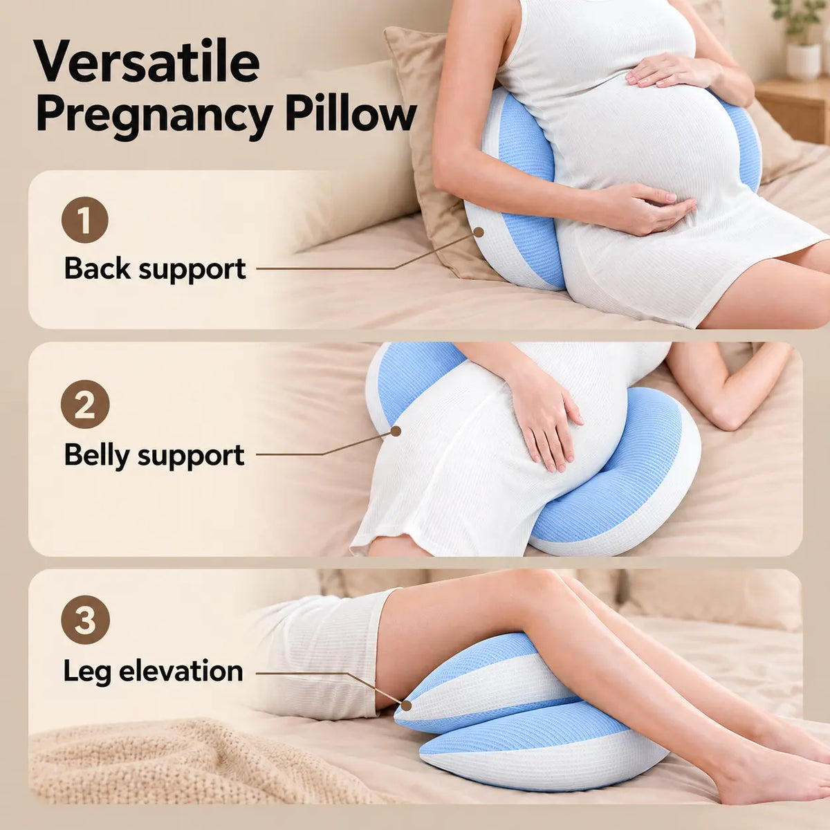 Adjustable Corduroy Pregnancy Support Pillow