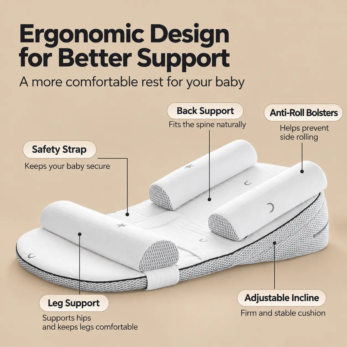 Adjustable Infant Lounger Pillow
