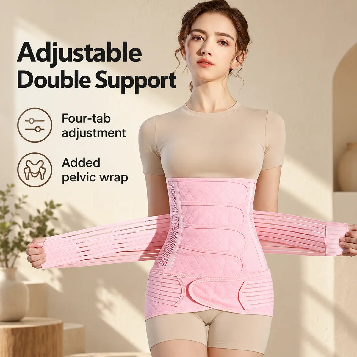 Adjustable Postpartum Belly Wrap Set (2 pcs)