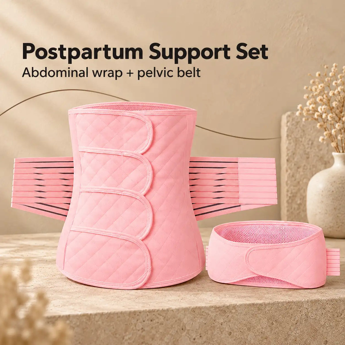 Adjustable Postpartum Belly Wrap Set (2 pcs)