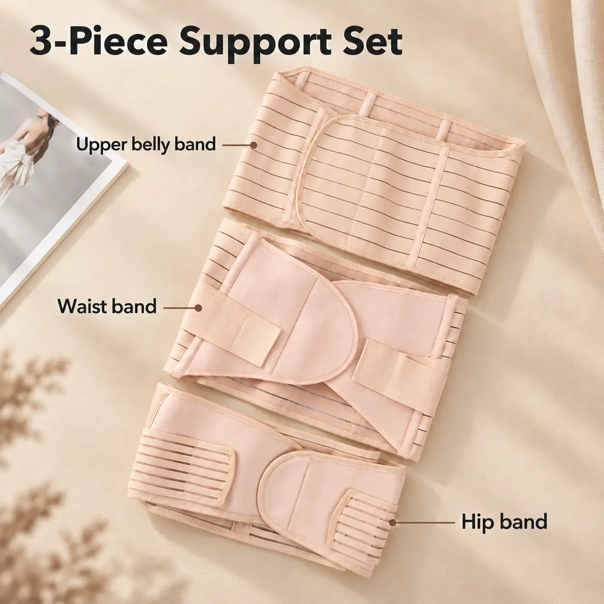 Adjustable Postpartum Belly Wrap Set (3 pcs)