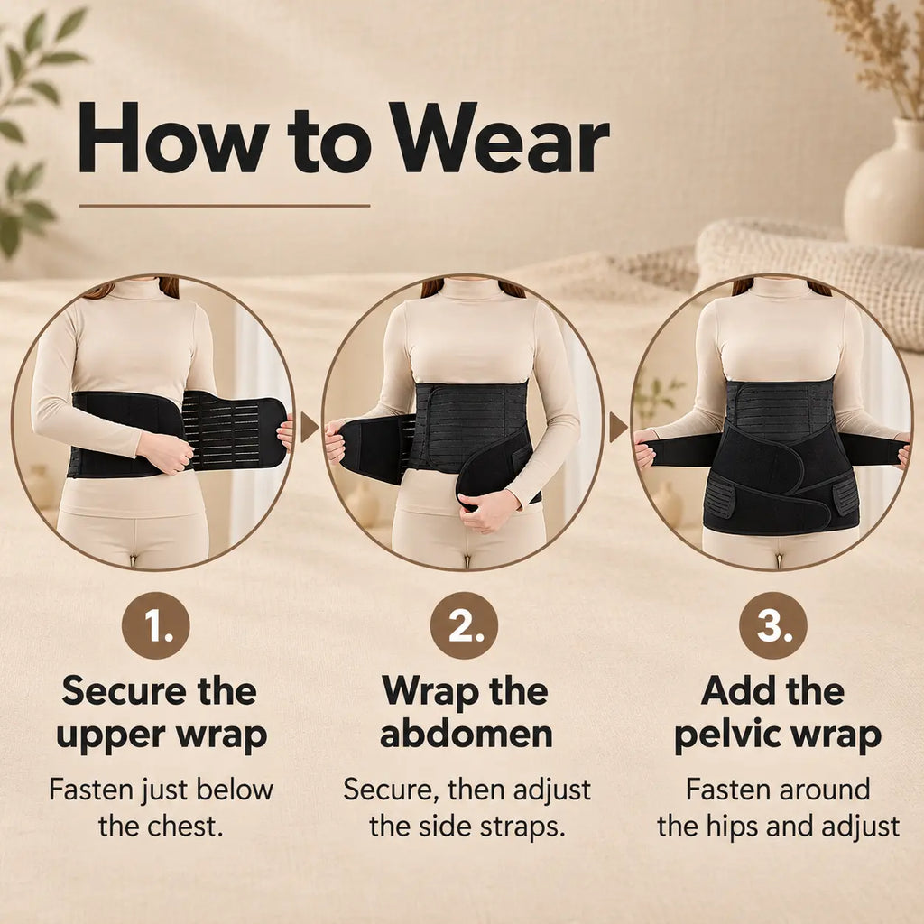 Adjustable Postpartum Belly Wrap Set (3 pcs)