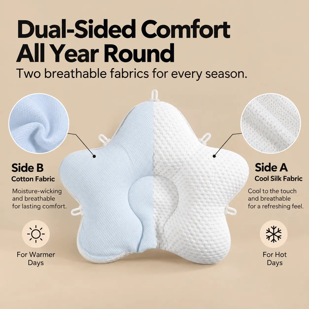 Adjustable Star Baby Pillow