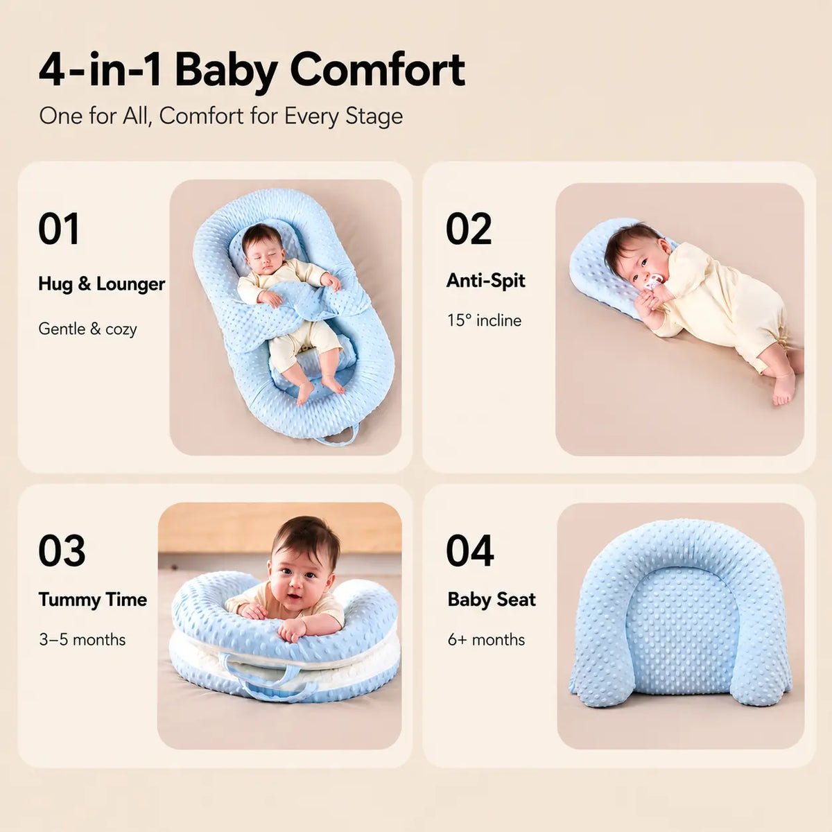 Baby Nest Lounger with Support