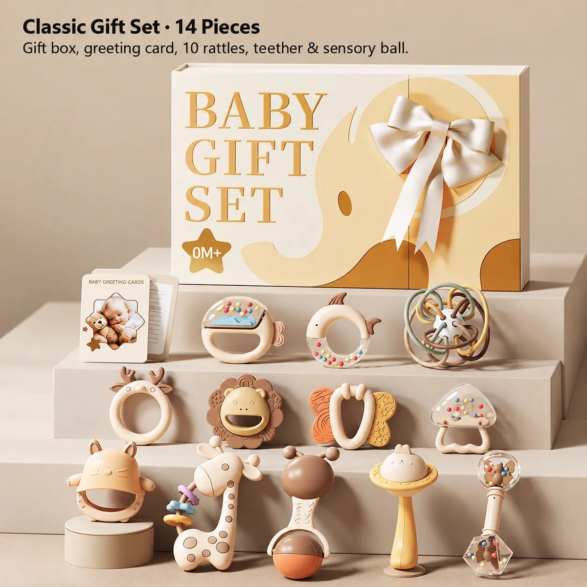 Baby Rattle Teether Gift Set (14-Piece)