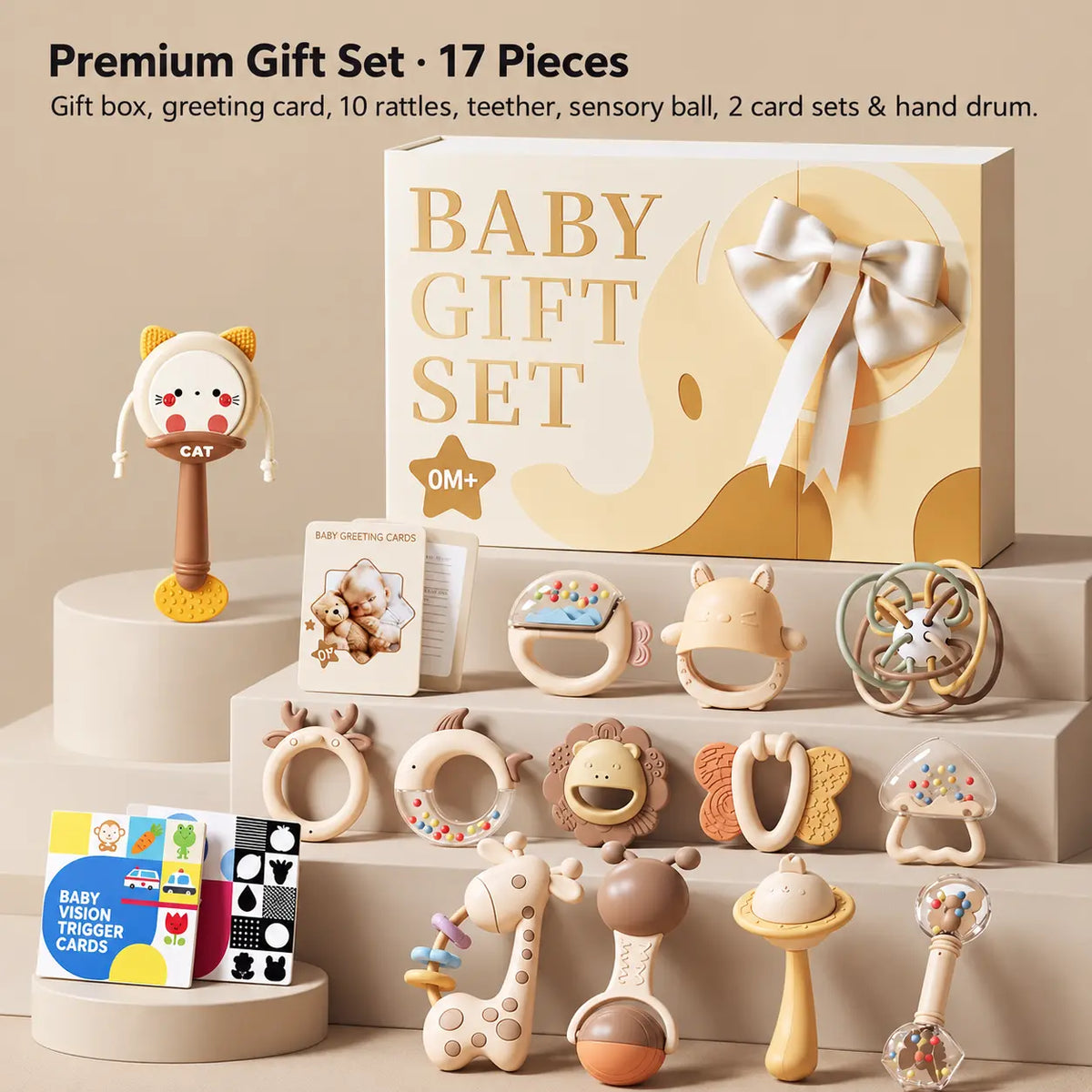 Baby Rattle Teether Gift Set (17-Piece)
