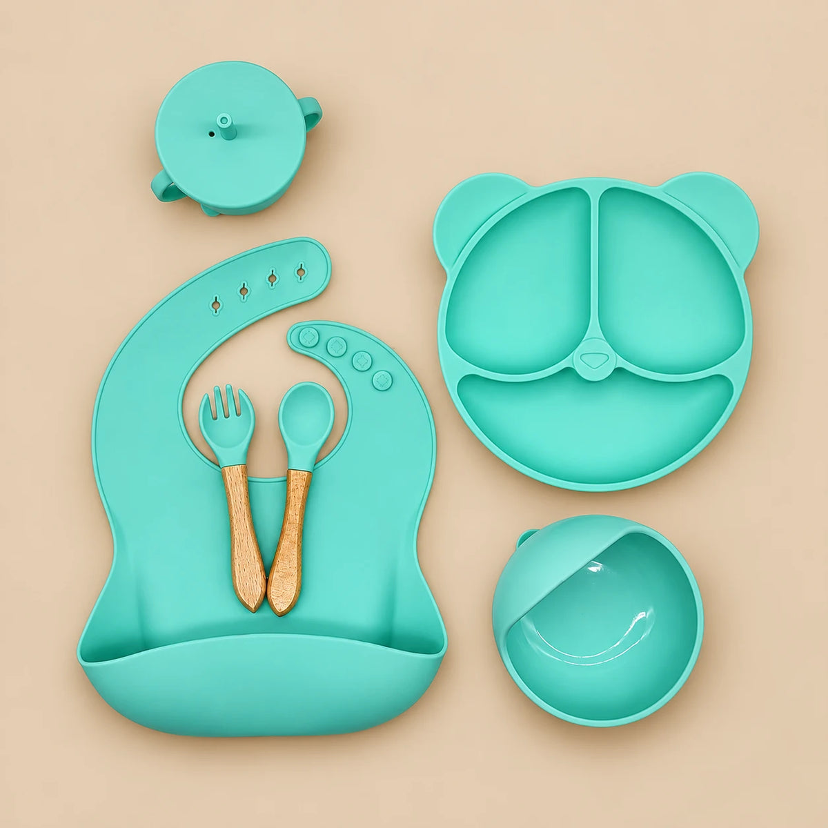 Bear Silicone Baby Feeding Set