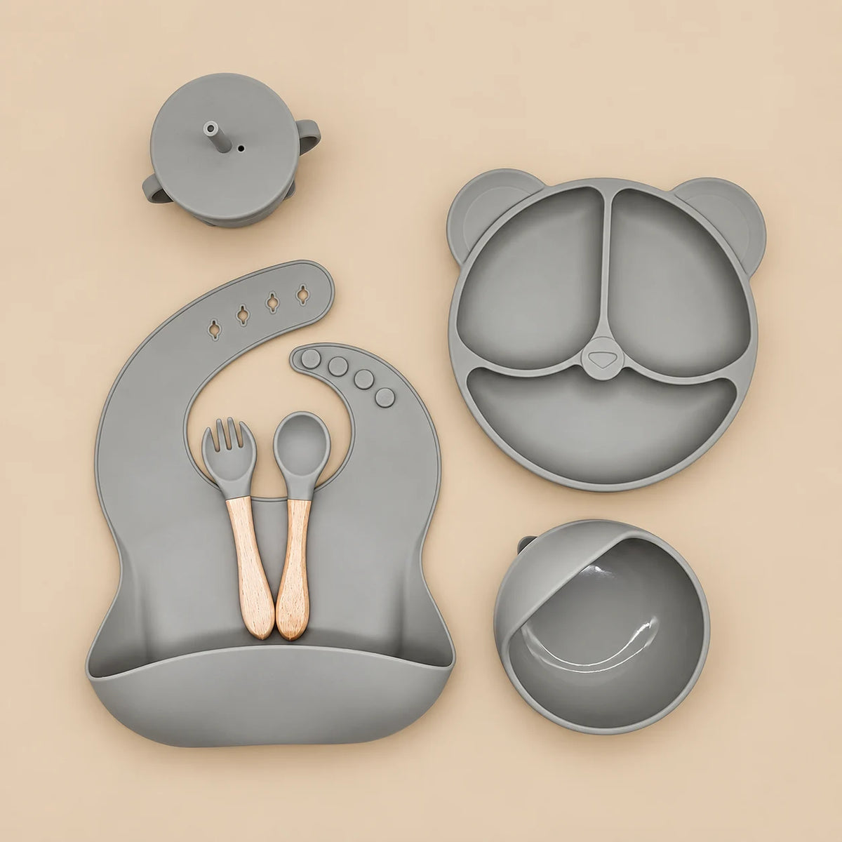 Bear Silicone Baby Feeding Set