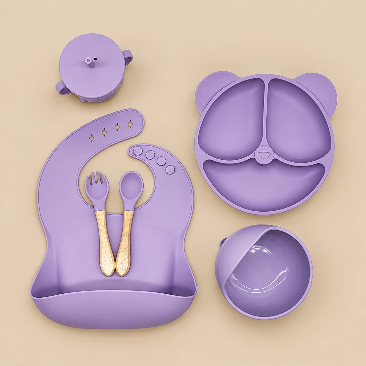 Bear Silicone Baby Feeding Set