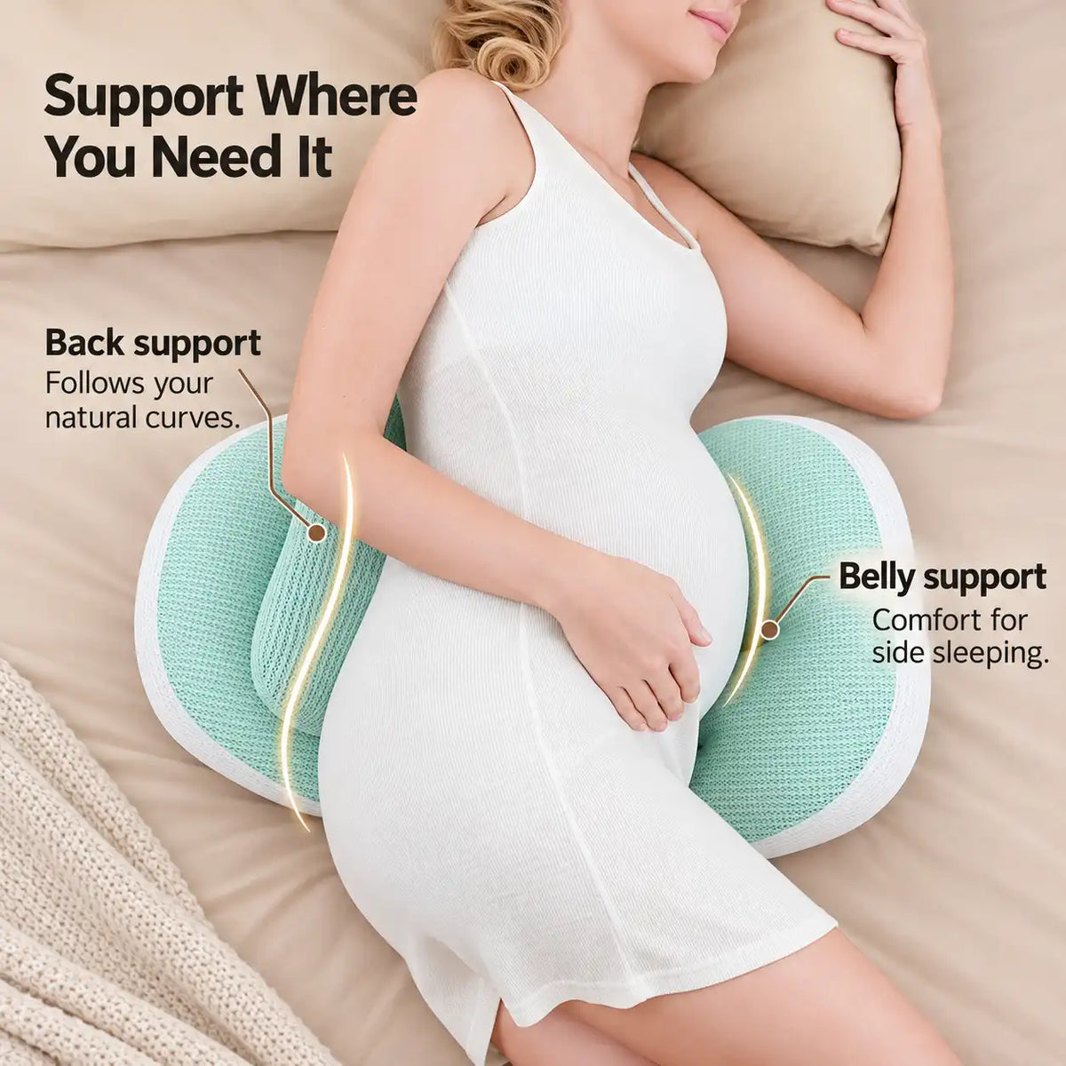 Breathable Mesh Pregnancy Support Pillow