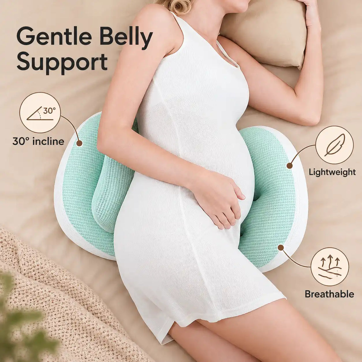 Breathable Mesh Pregnancy Support Pillow