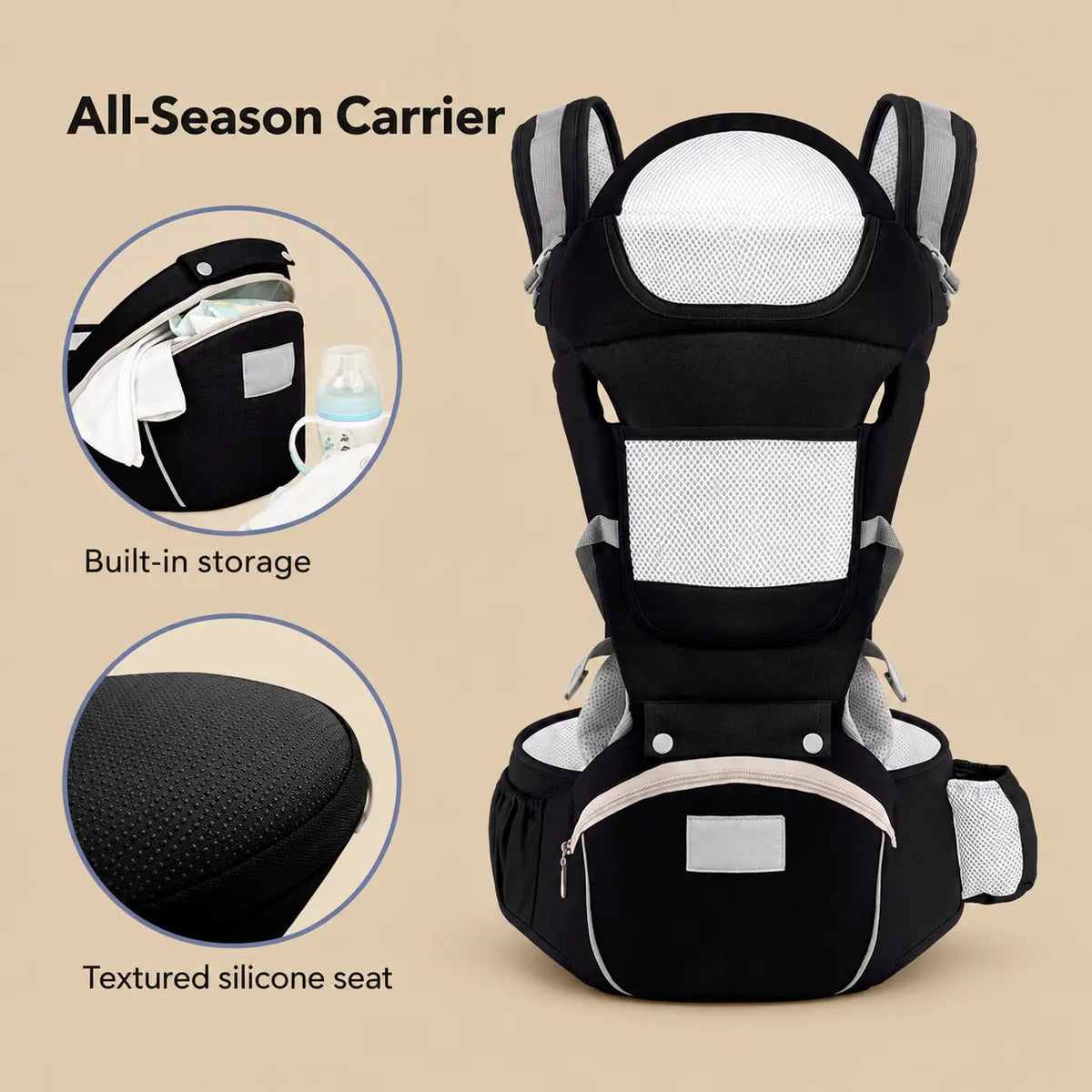 Convertible Cotton Hip Seat Baby Carrier