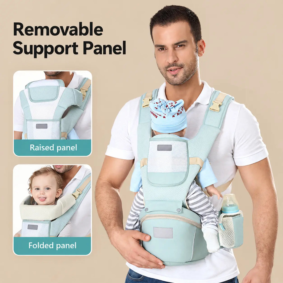 Convertible Cotton Hip Seat Baby Carrier