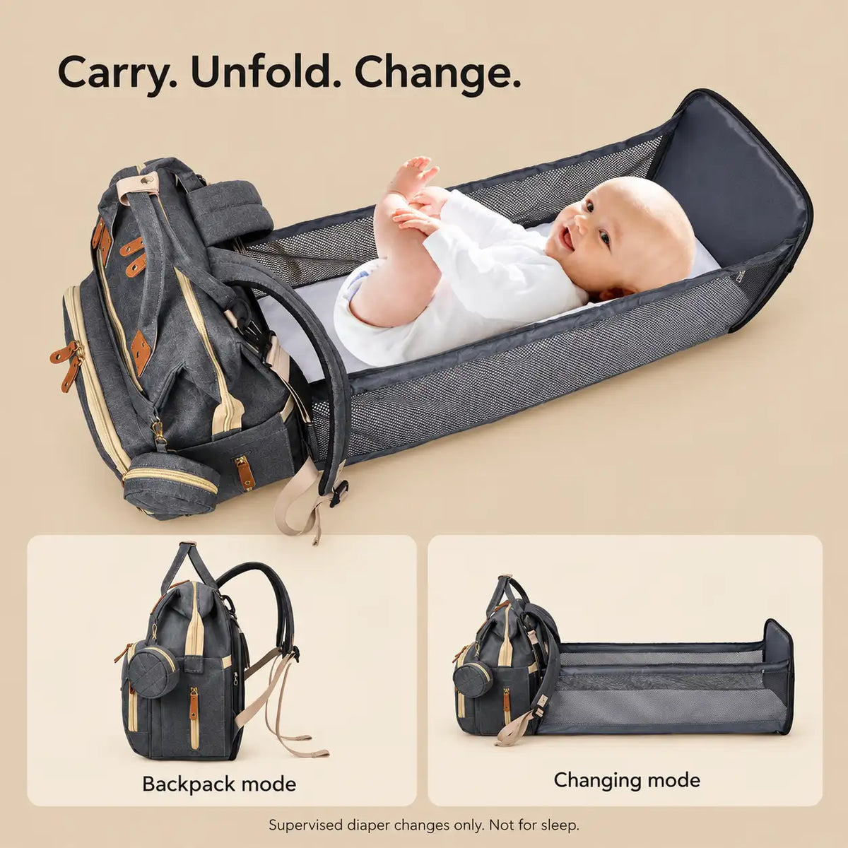 Convertible Diaper Bag Backpack