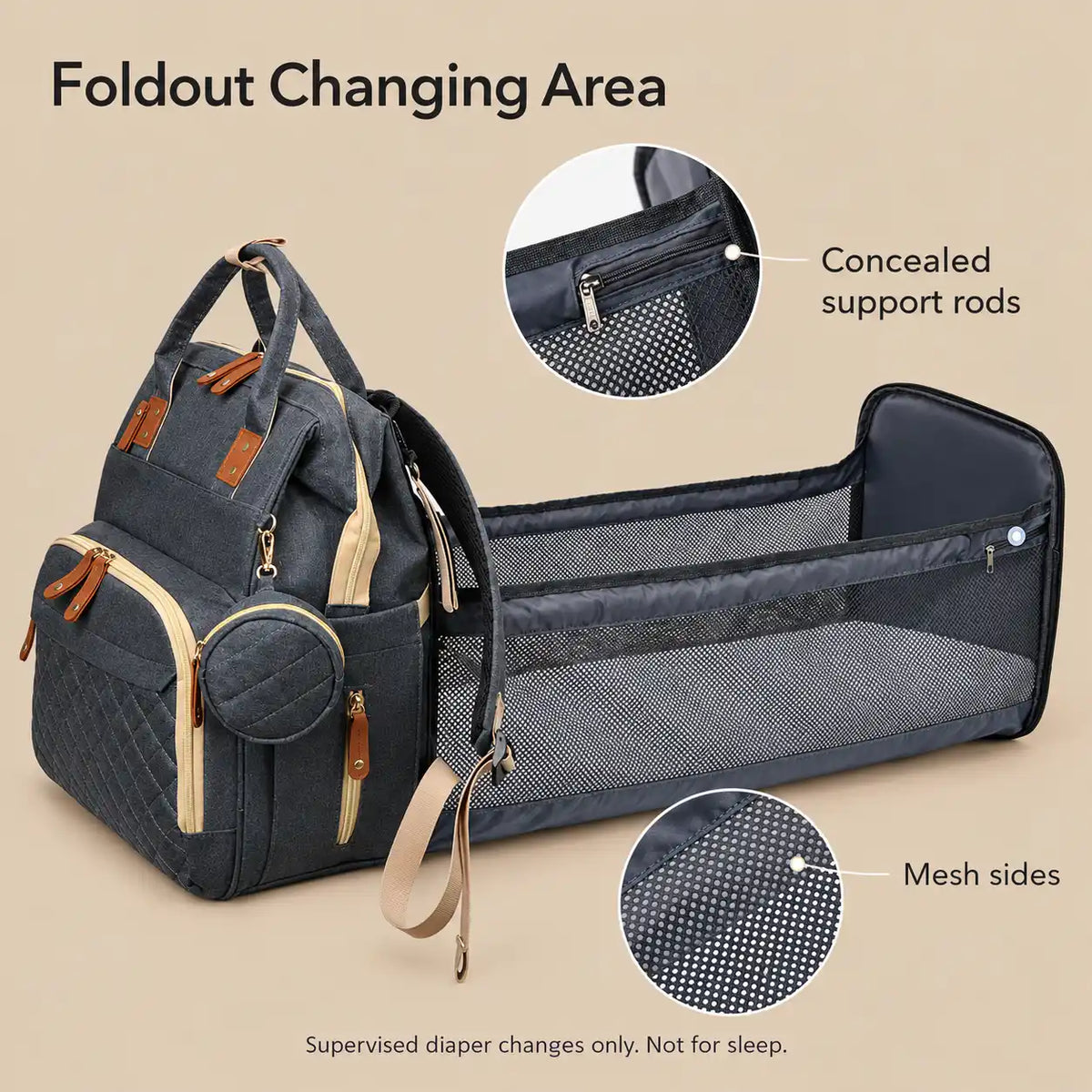 Convertible Diaper Bag Backpack