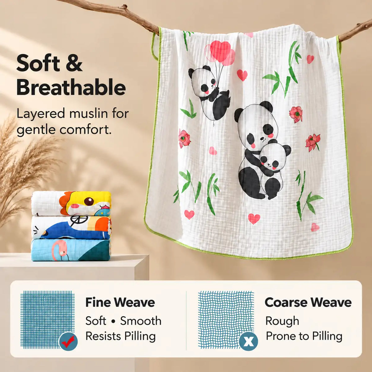 Cotton Muslin Baby Bath Towel