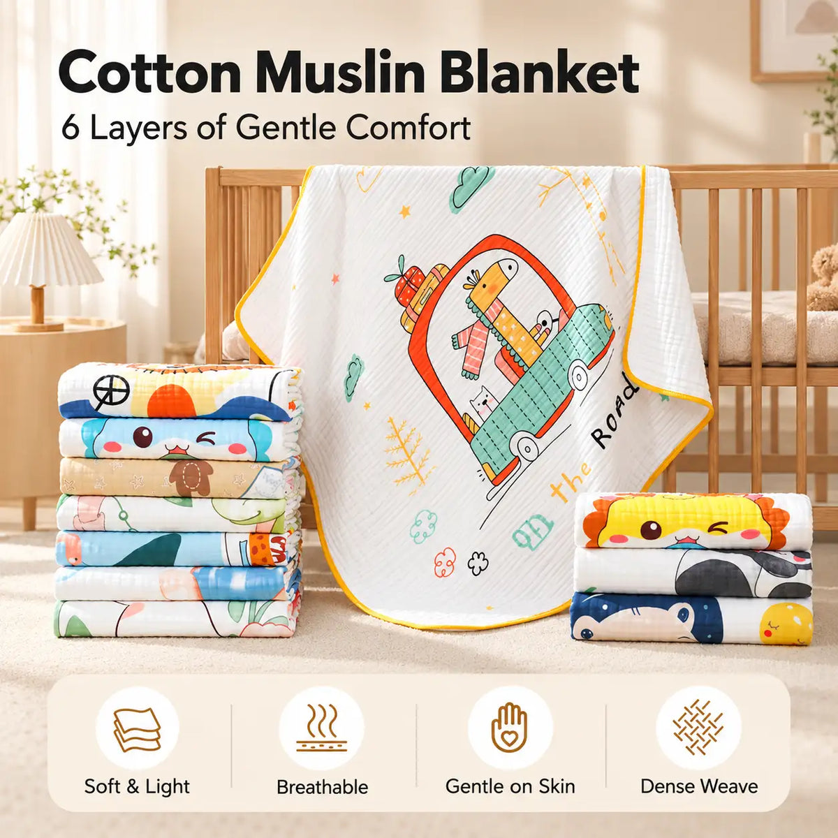 Cotton Muslin Baby Bath Towel
