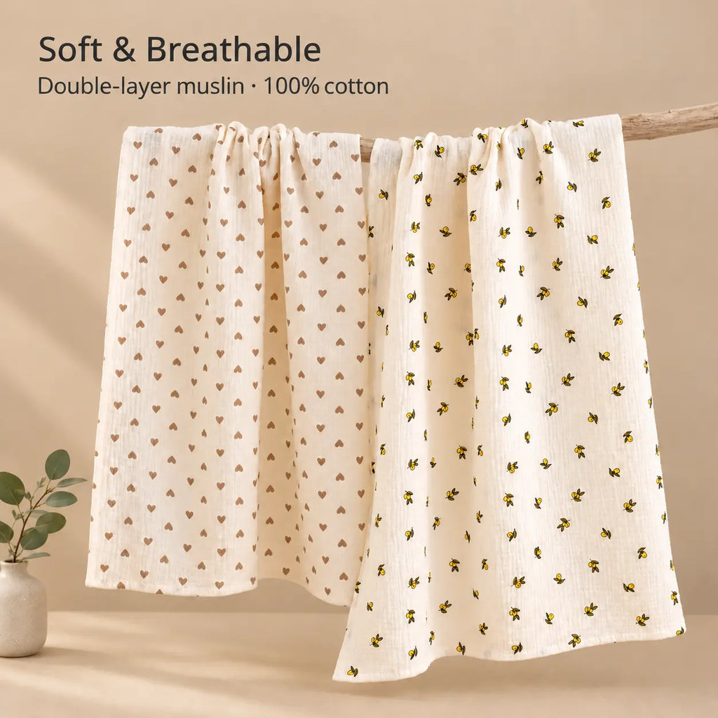 Cotton Muslin Baby Swaddle Blanket