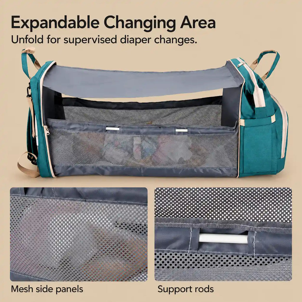 Expandable Diaper Bag Backpack