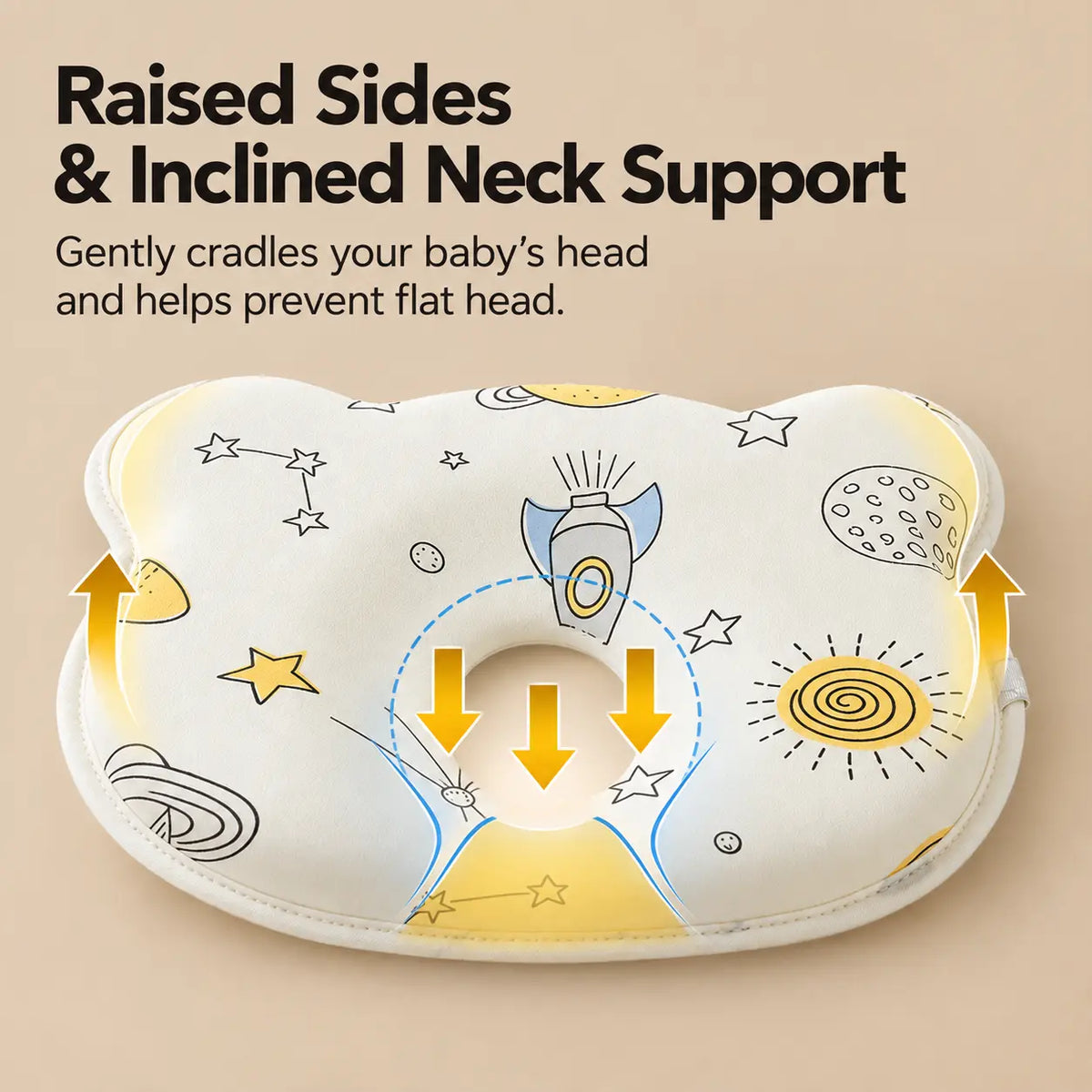 Floral Baby Head Shaping Pillow