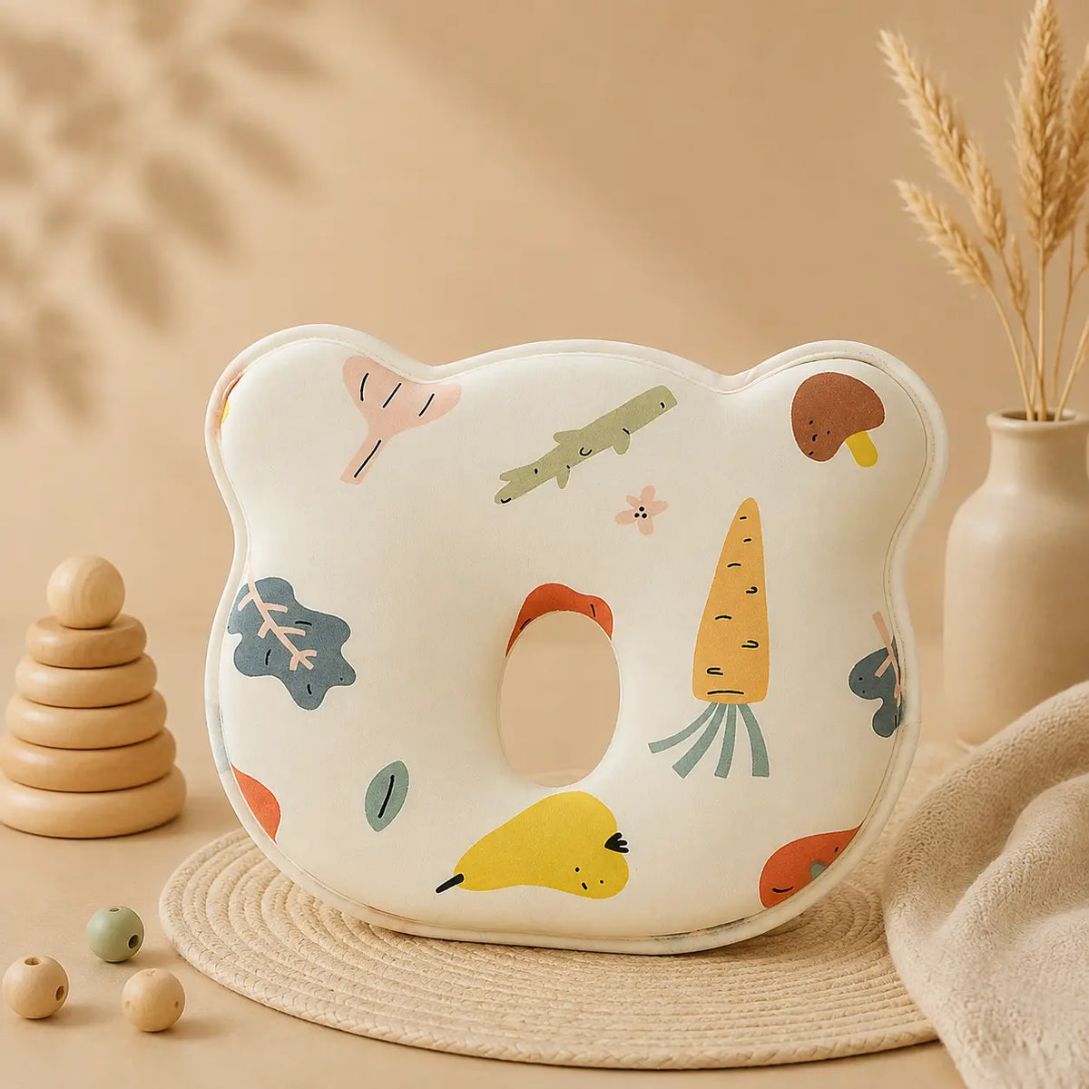 Floral Baby Head Shaping Pillow