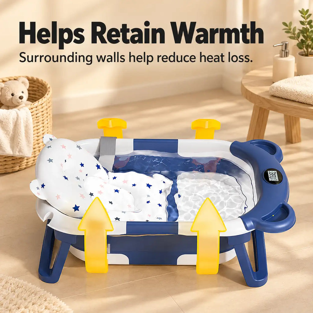 Foldable Baby Bathtub with Thermometer