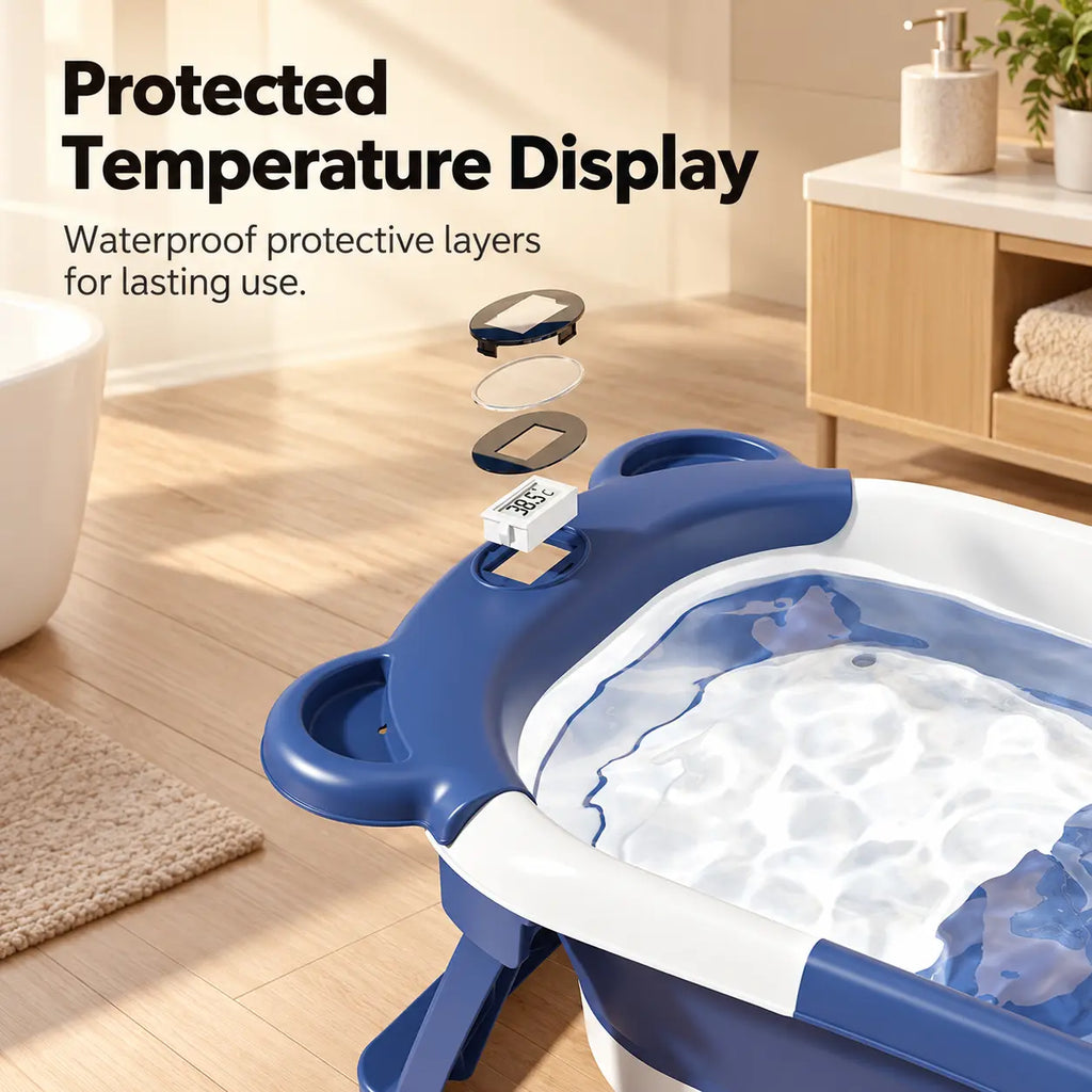 Foldable Baby Bathtub with Thermometer