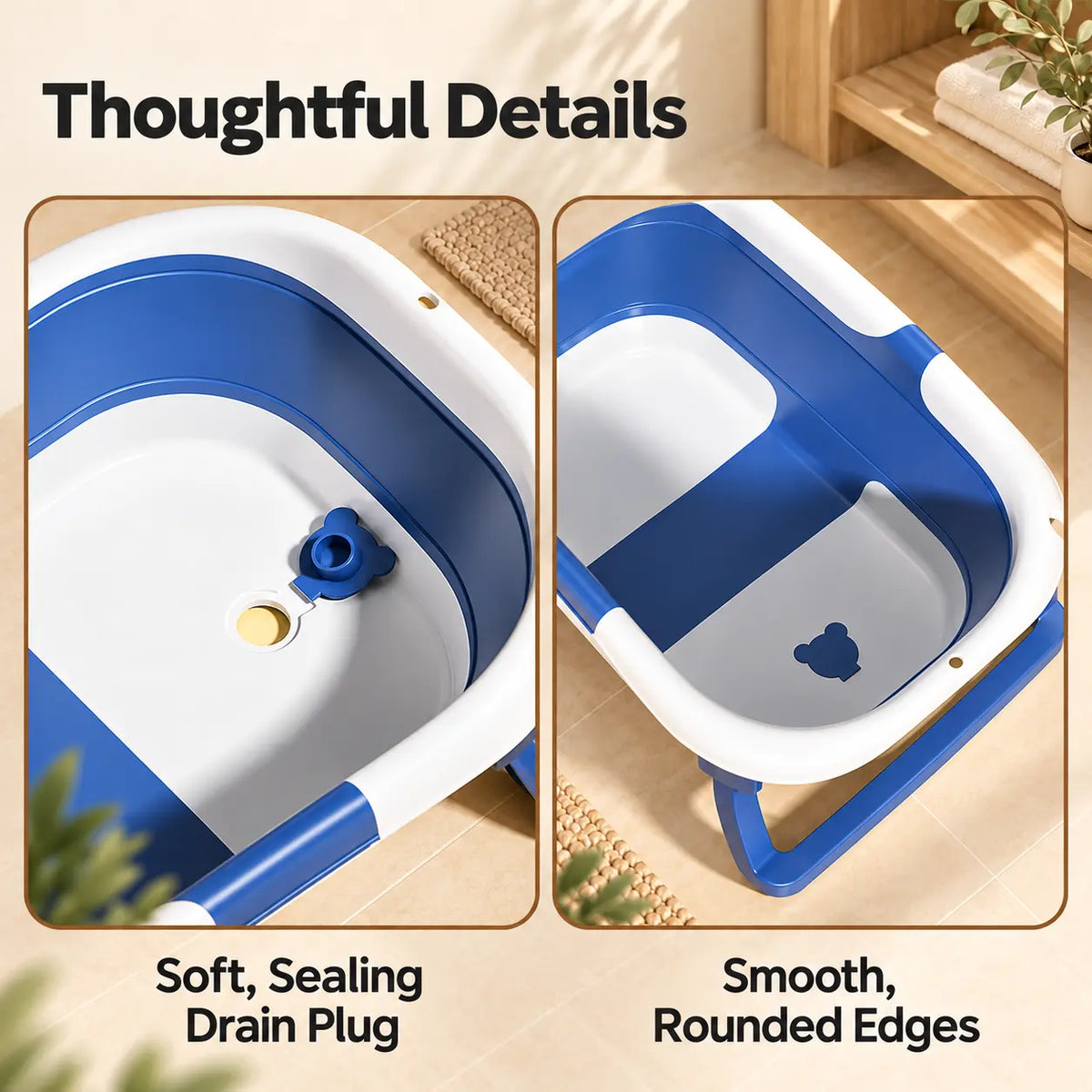Foldable Baby Bathtub with Thermometer