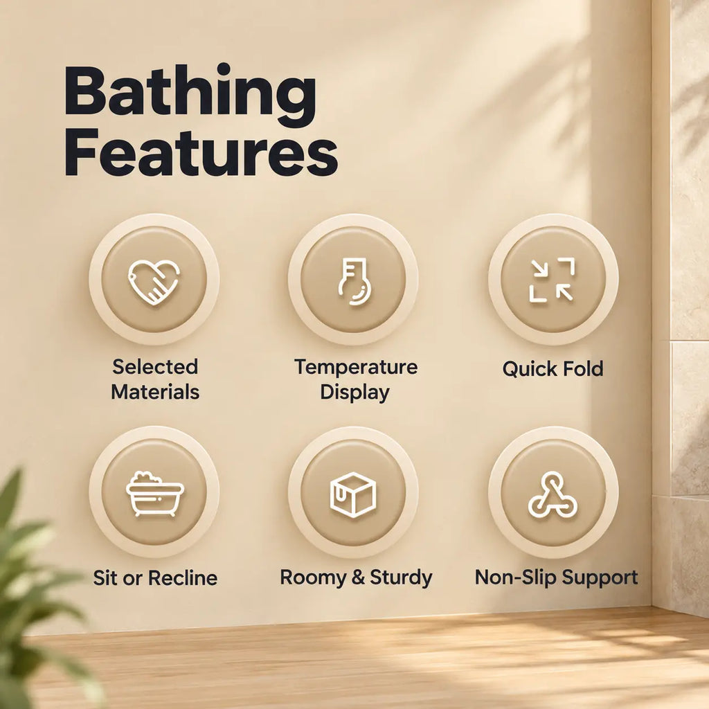Foldable Baby Bathtub with Thermometer