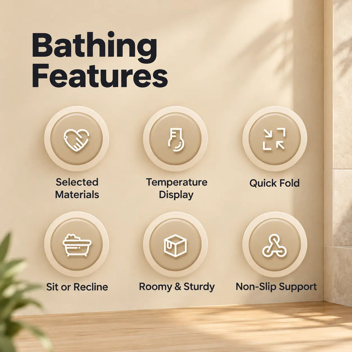 Foldable Baby Bathtub with Thermometer