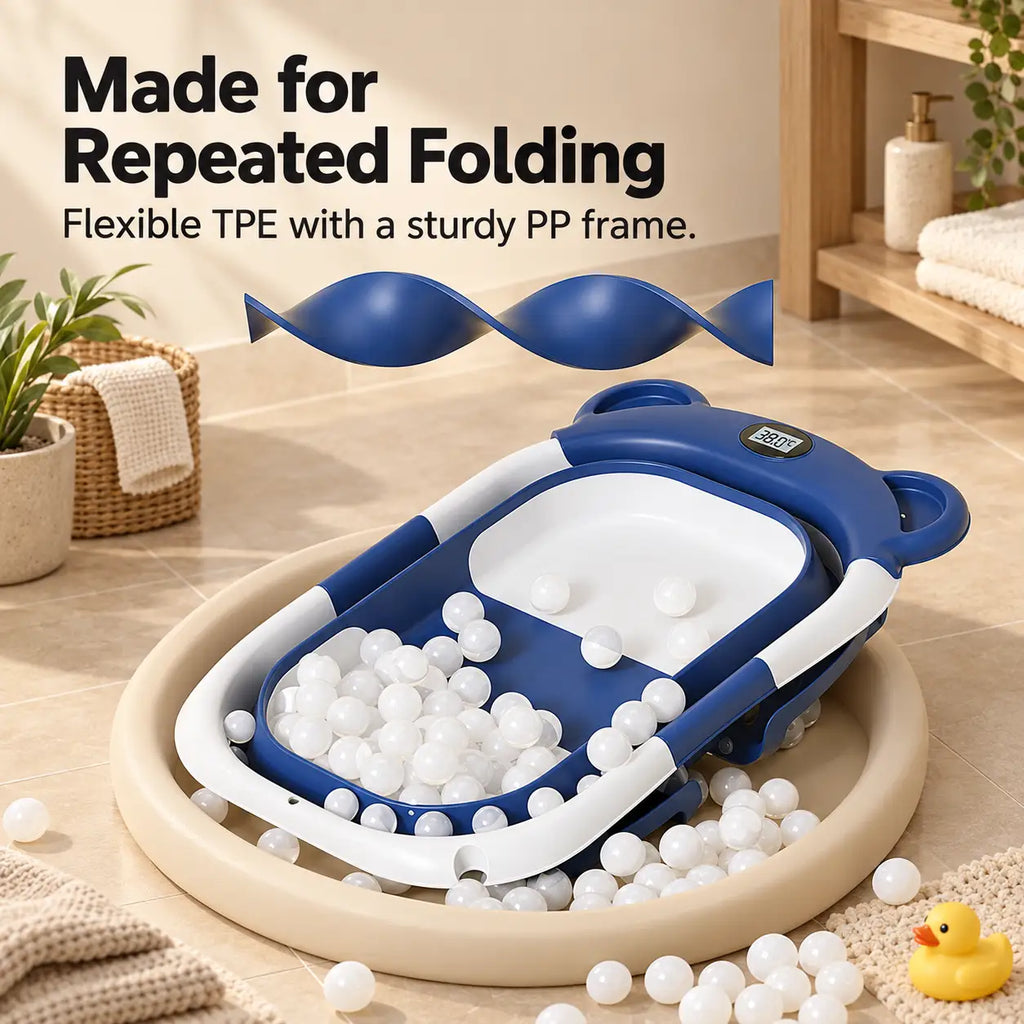 Foldable Baby Bathtub with Thermometer