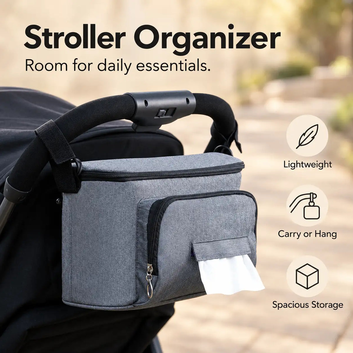 Insulated Stroller Organizer with Cupholders