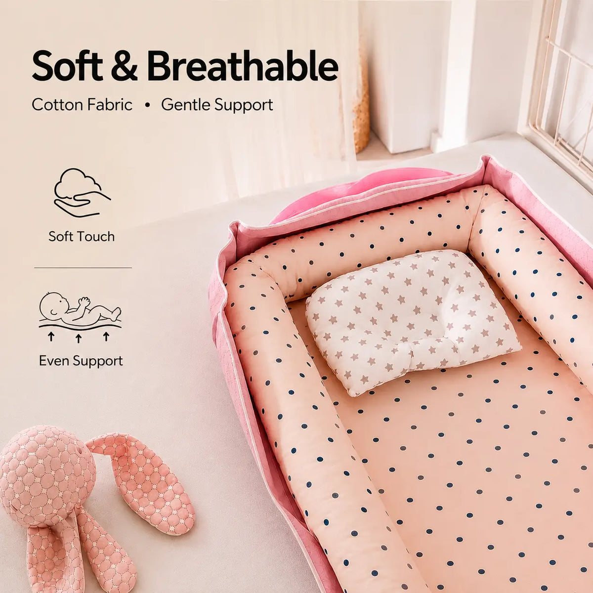 Portable Cotton Baby Lounger Nest