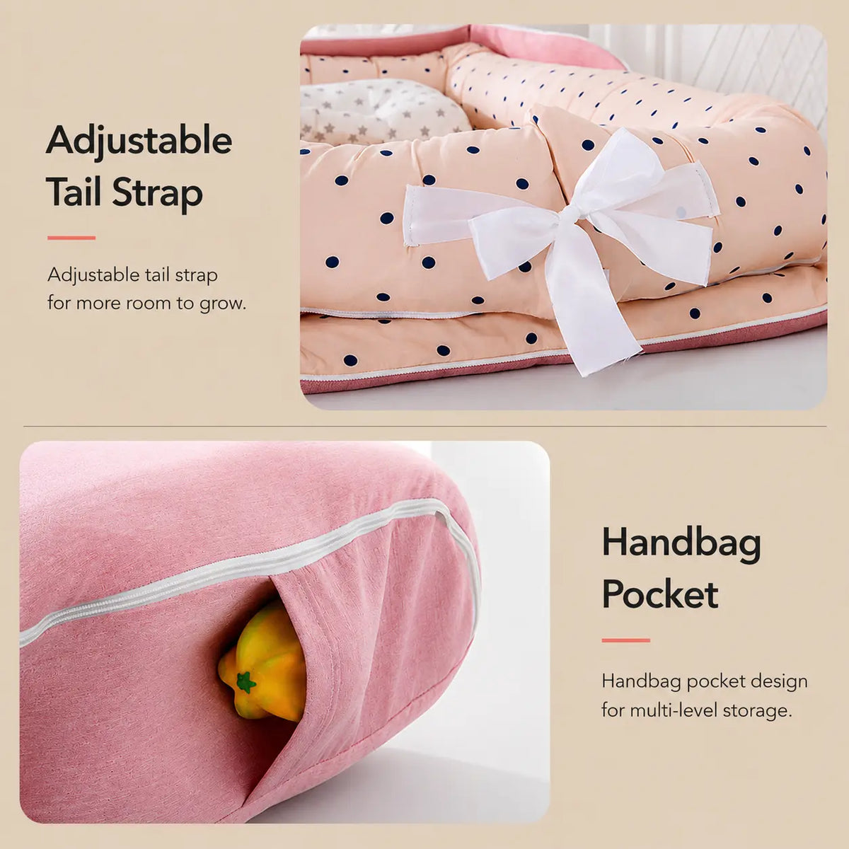 Portable Cotton Baby Lounger Nest