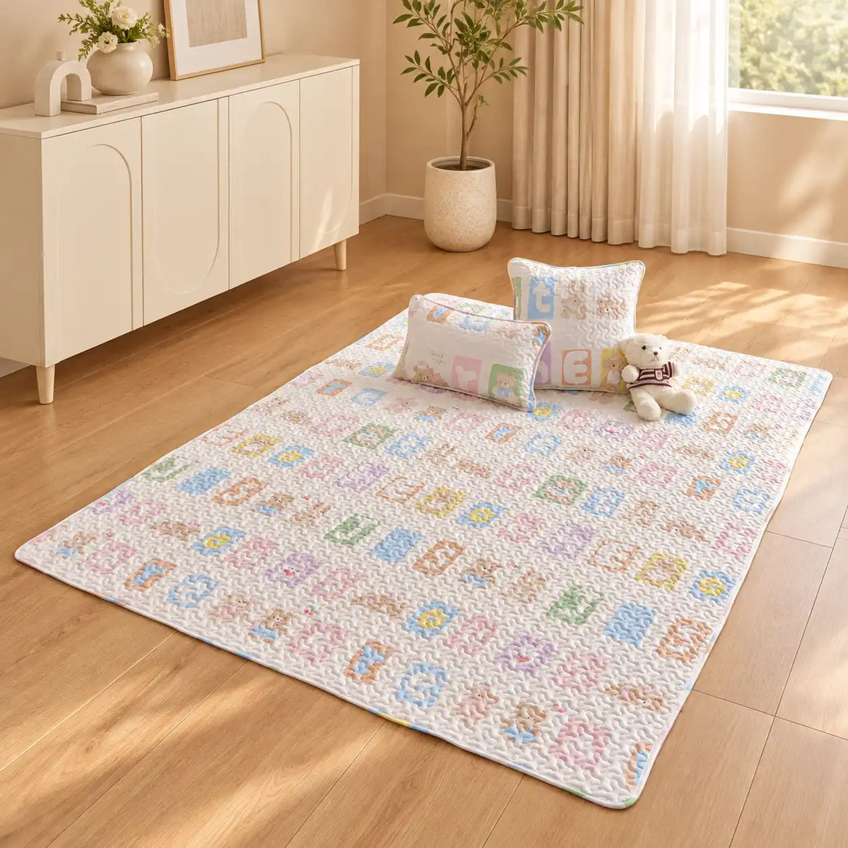 Quilted Baby Playmat with Storage