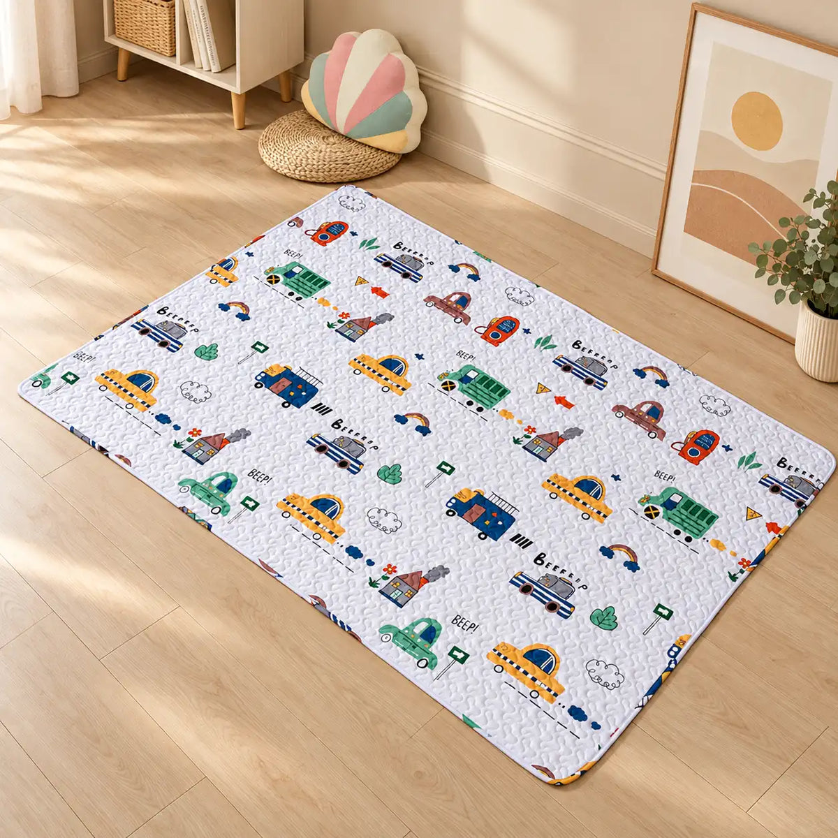 Quilted Baby Playmat with Storage